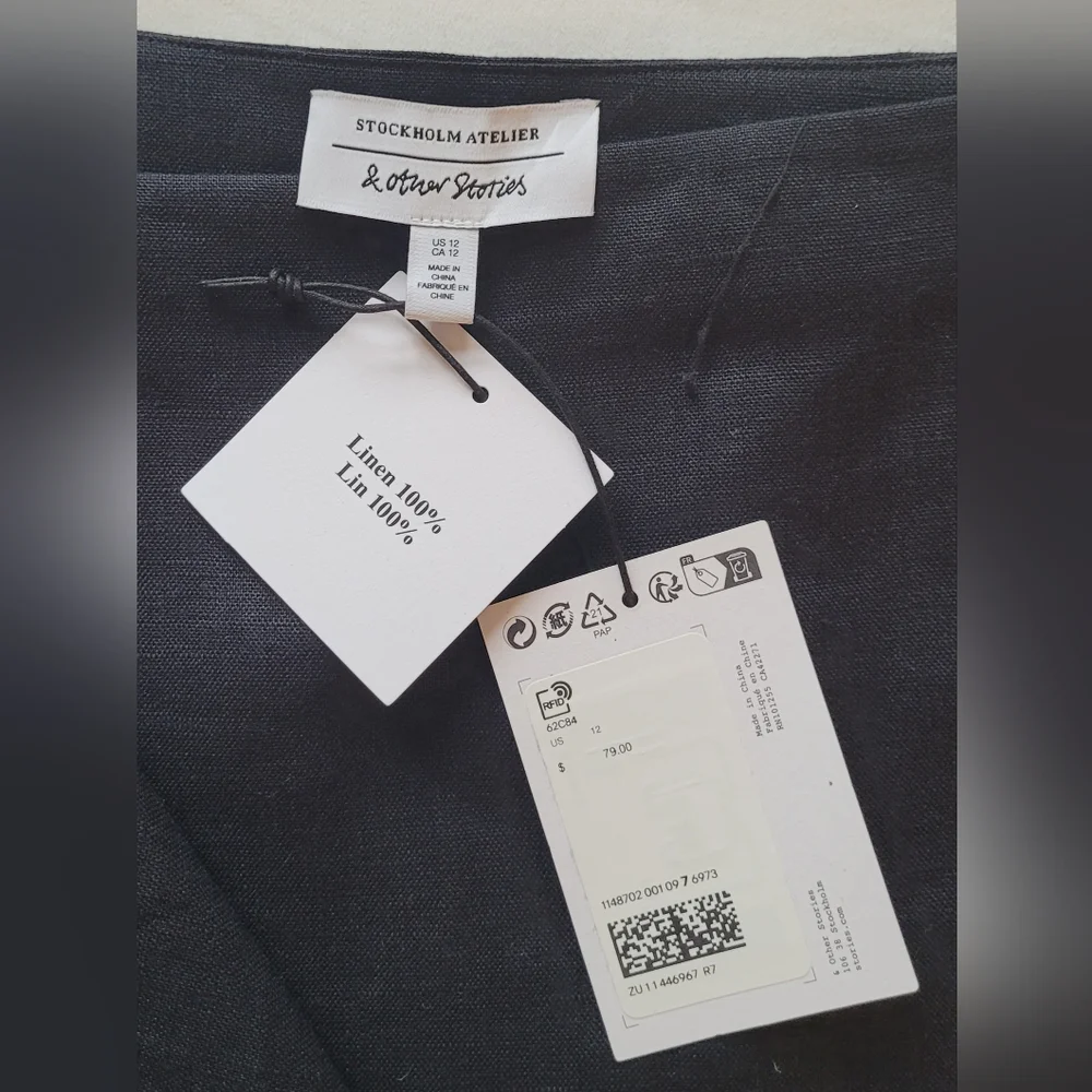 & OTHER STORIES wrap linen skirt. NWT. Size: 12 - Picture 7 of 9